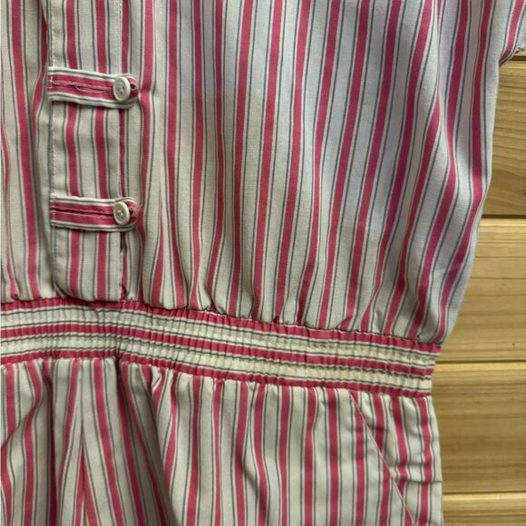 Vintage 60’s Alternating Current Size Medium Pinstripe Collared Romper - Picture 5 of 14